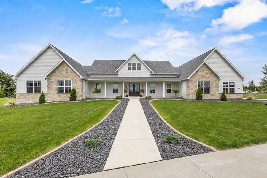 Stone ranch estate exterior
